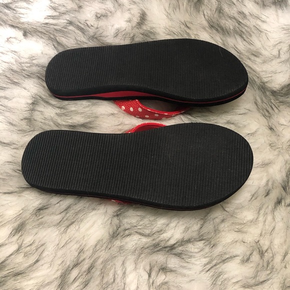 Tommy Hilfiger Red Polka Dot Flip Flops Size 7 - Picture 3 of 5